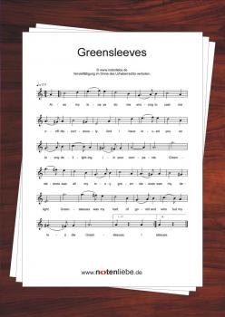 Greensleeves Noten kostenlos mit Text (siehe Artikelbeschreibung)